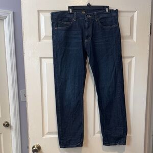 Lee Men's Dark Indigo Straight Jeans 36X29 Slim Fit